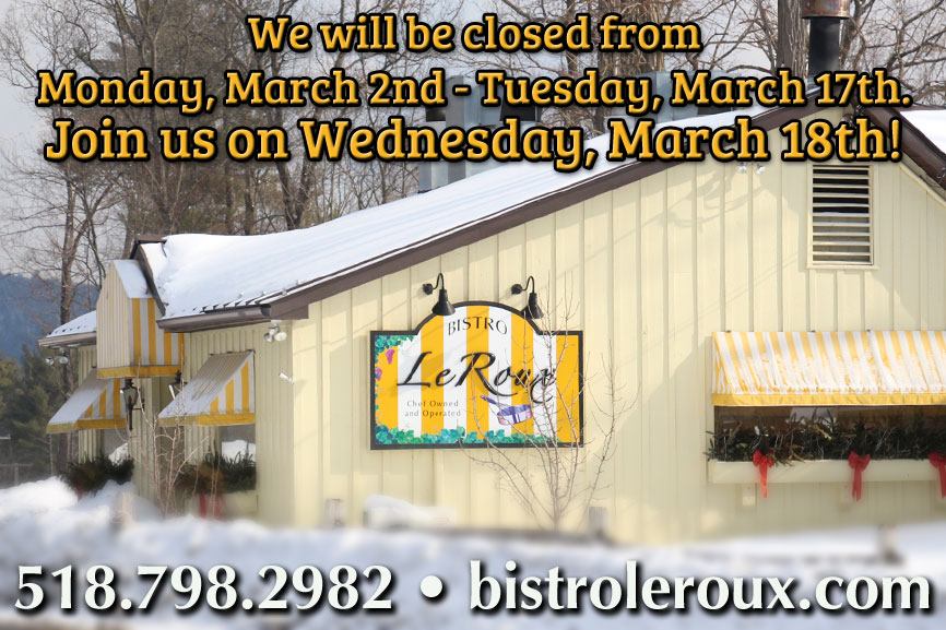 Closed from March 2nd – March 17th